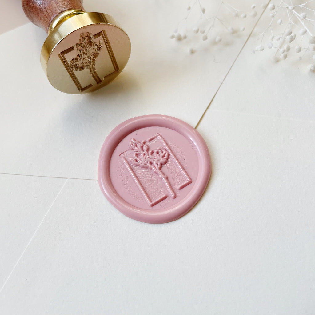 Wax Seal Stamp / Single flower 【ハンドル付き】